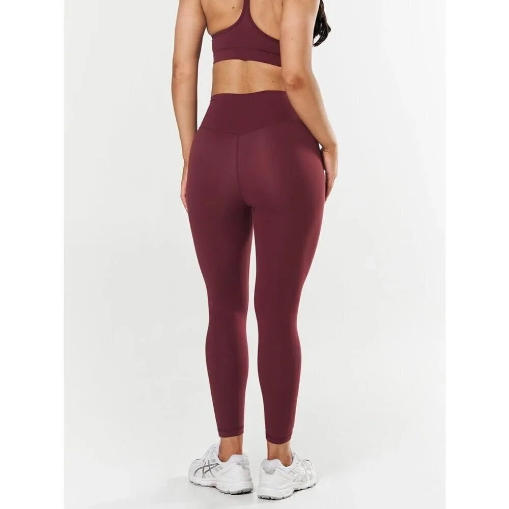 Soft High Waisted Leggings: Non See Through Tummy Control Yoga Red Pants